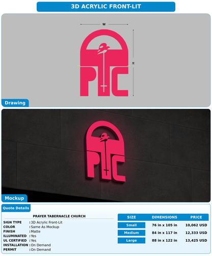 CUSTOM MOCKUP SIGN FOR Prayer Tabernacle Church