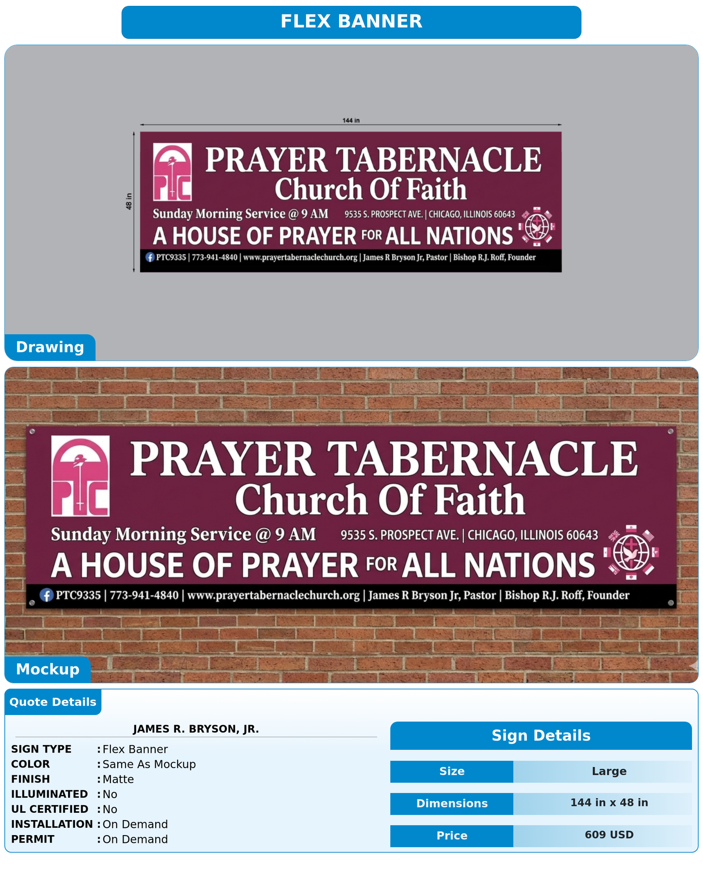 CUSTOM MOCKUP SIGN FOR James R. Bryson, Jr.