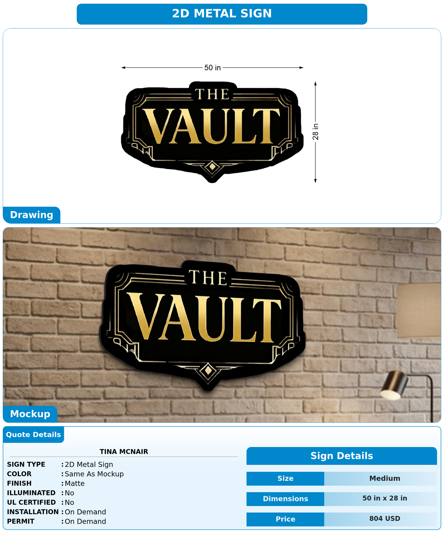 CUSTOM MOCKUP SIGN FOR Tina Mcnair