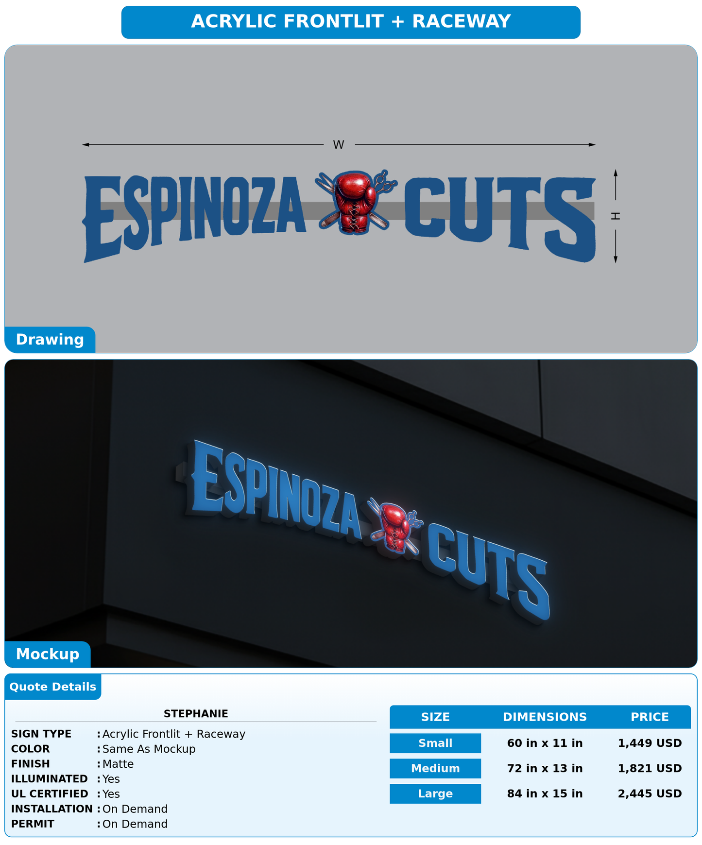 CUSTOM MOCKUP SIGN FOR Stephanie