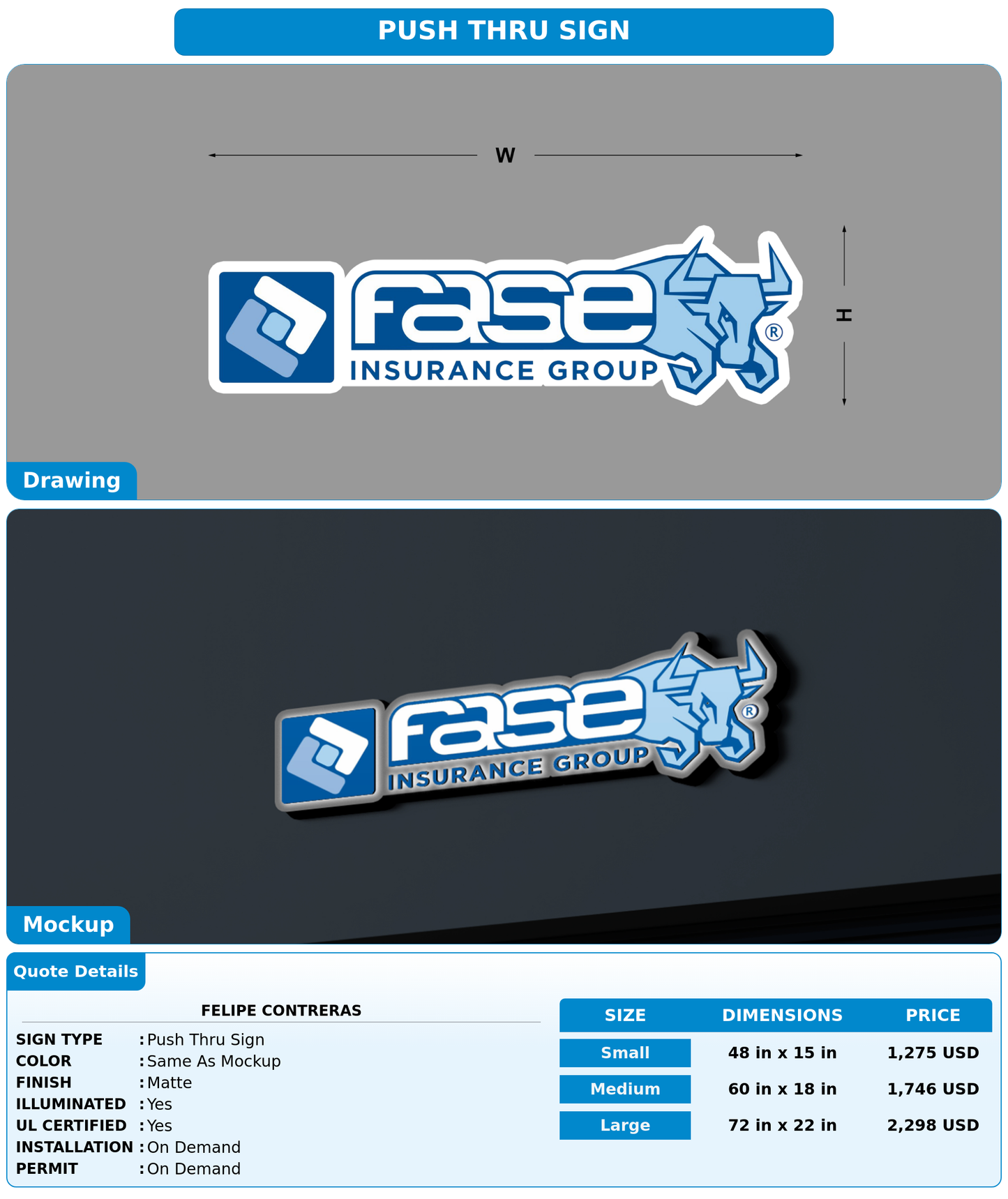 CUSTOM MOCKUP SIGN FOR Felipe Contreras