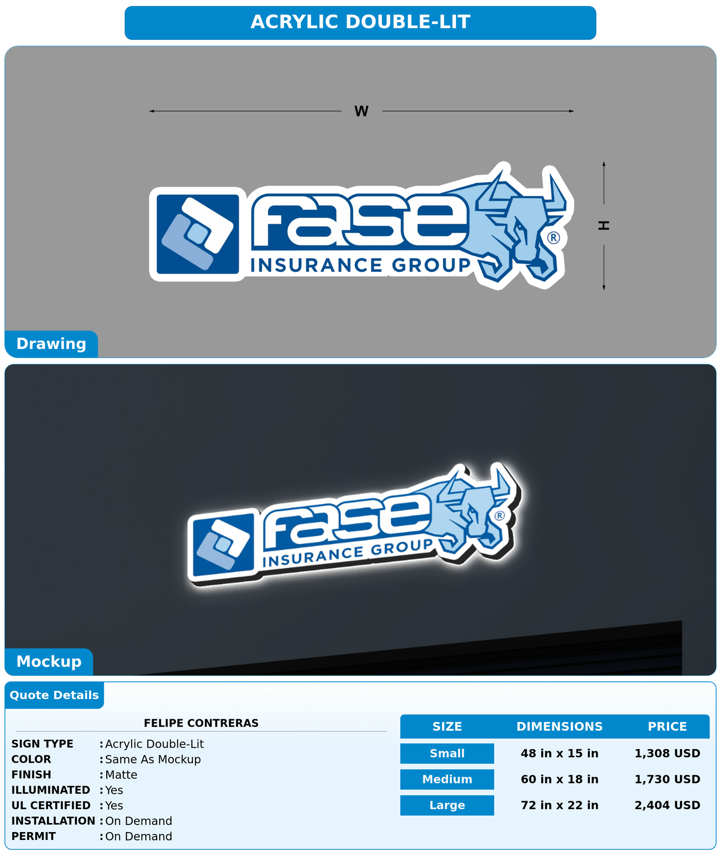 CUSTOM MOCKUP SIGN FOR Felipe Contreras