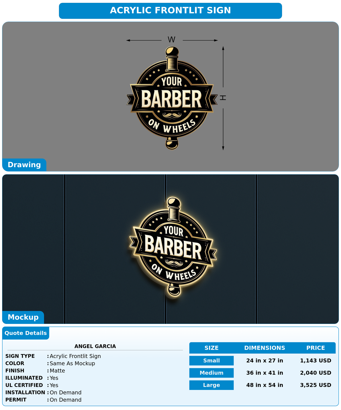 CUSTOM MOCKUP SIGN FOR Angel garcia