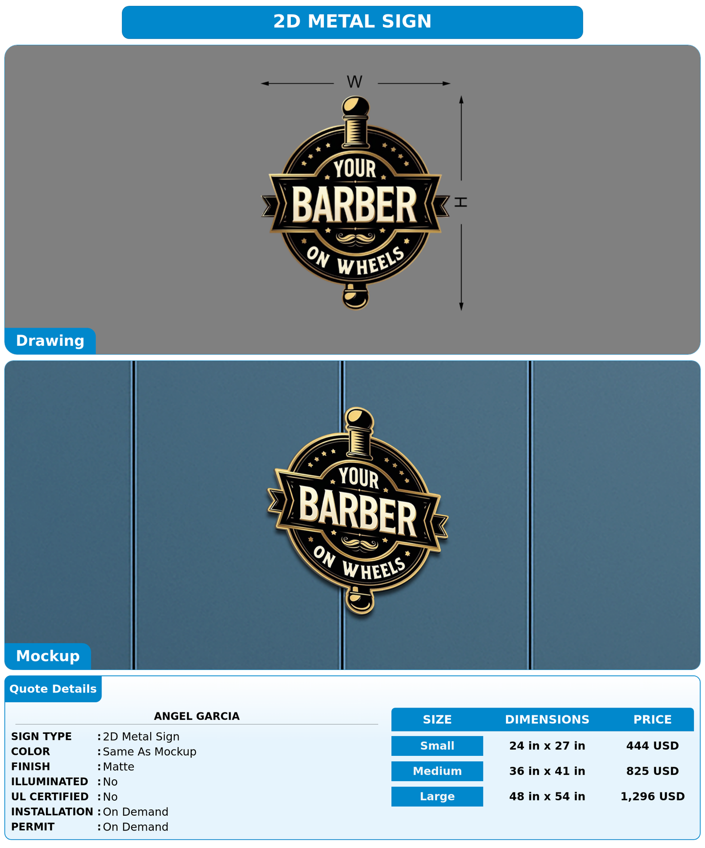 CUSTOM MOCKUP SIGN FOR Angel garcia