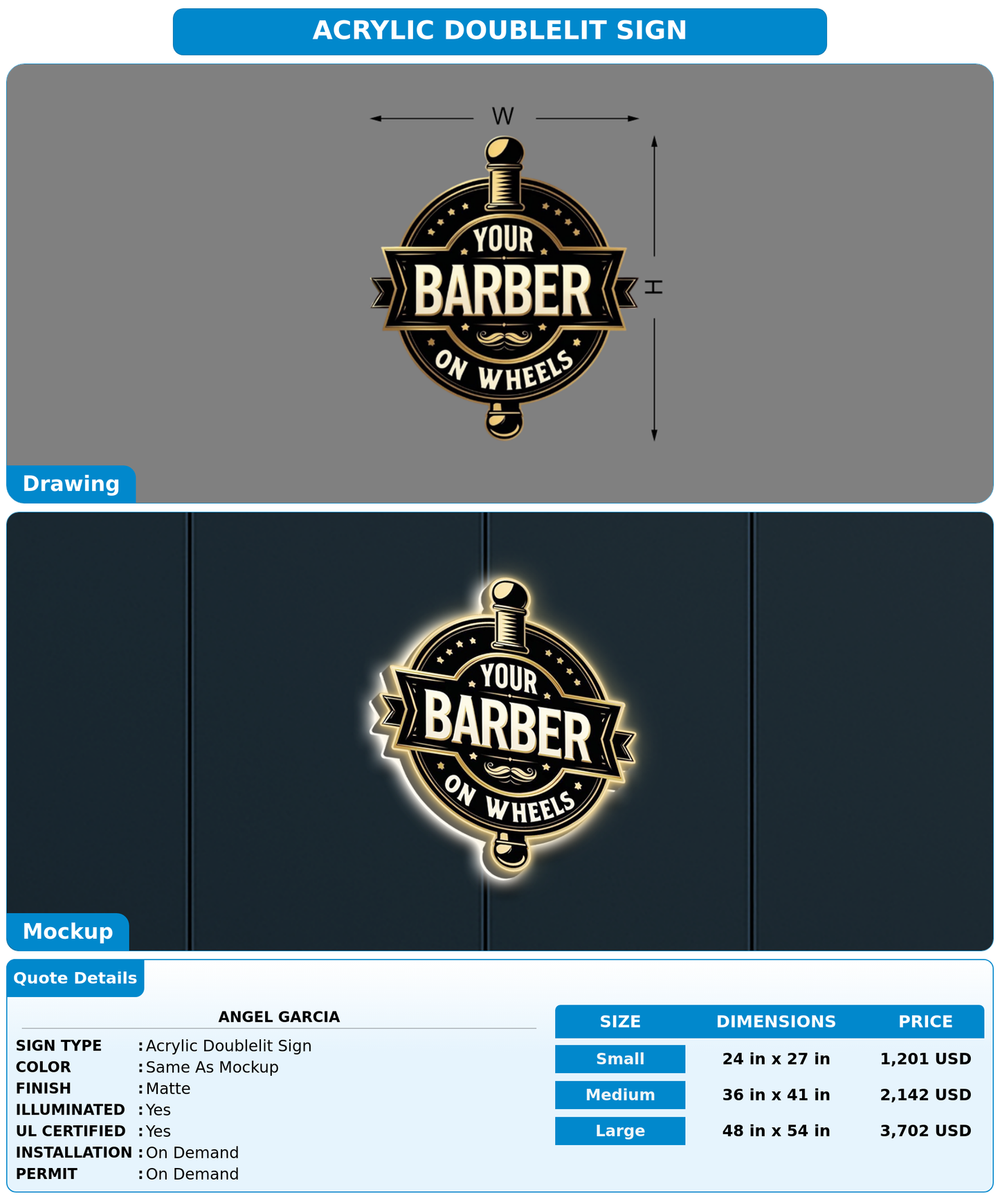 CUSTOM MOCKUP SIGN FOR Angel garcia