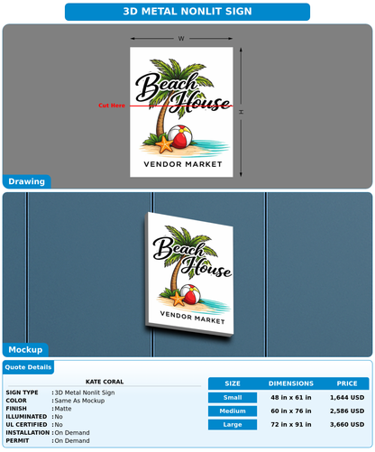 CUSTOM MOCKUP SIGN FOR Kate coral