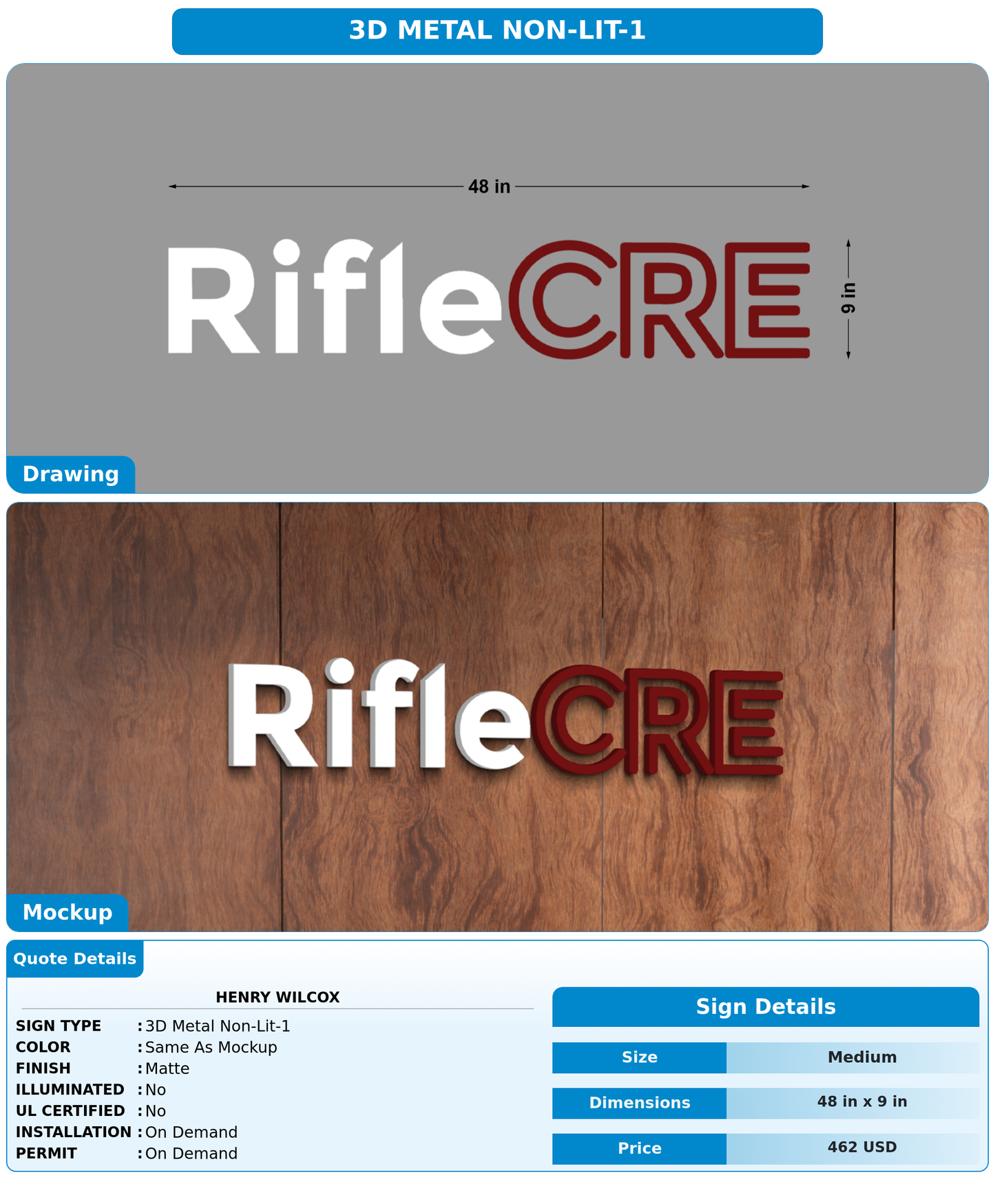 CUSTOM MOCKUP SIGN FOR Henry Wilcox