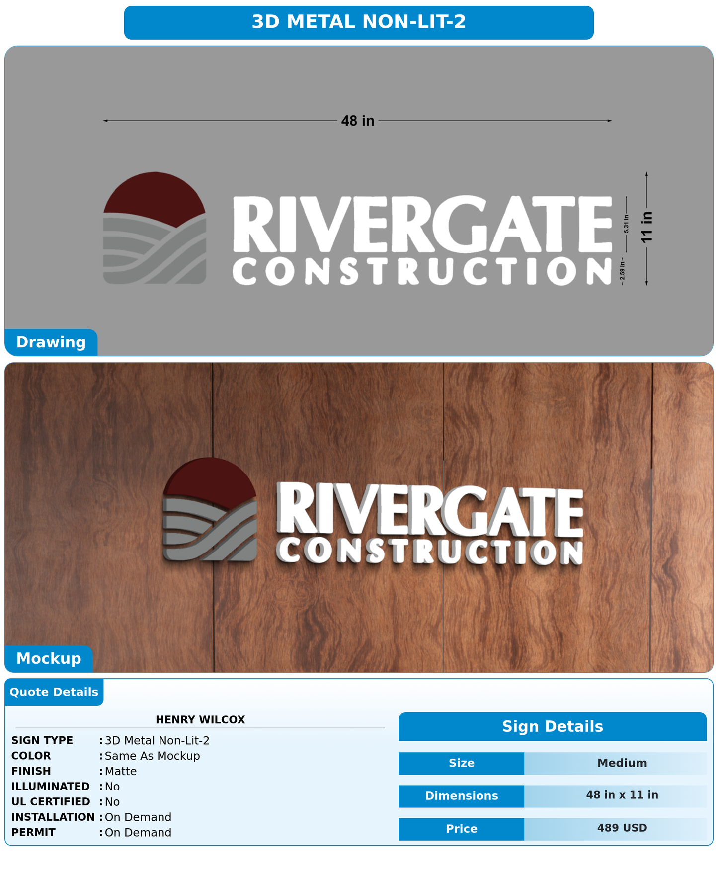 CUSTOM MOCKUP SIGN FOR Henry Wilcox