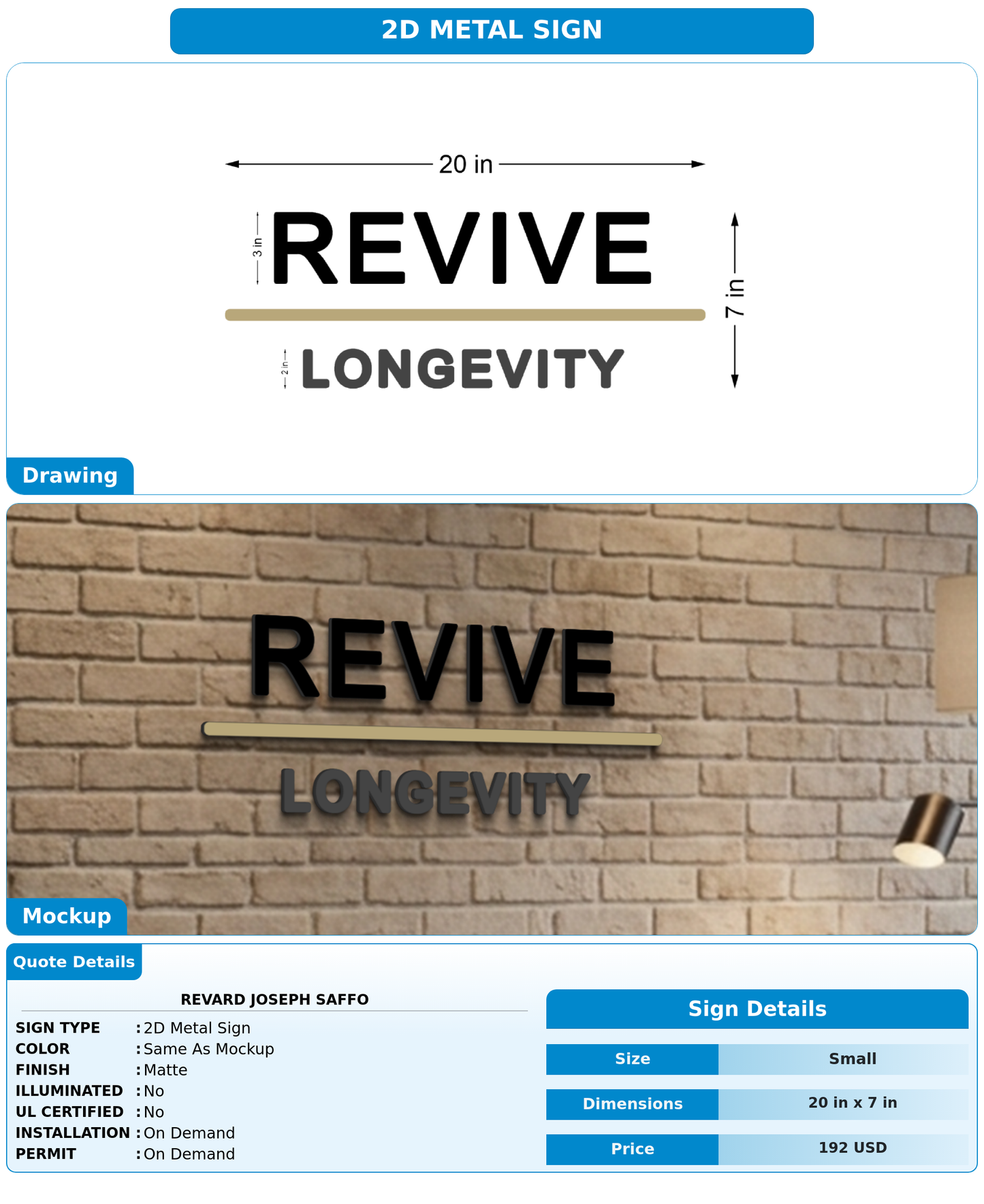 CUSTOM MOCKUP SIGN FOR Revard Joseph Saffo