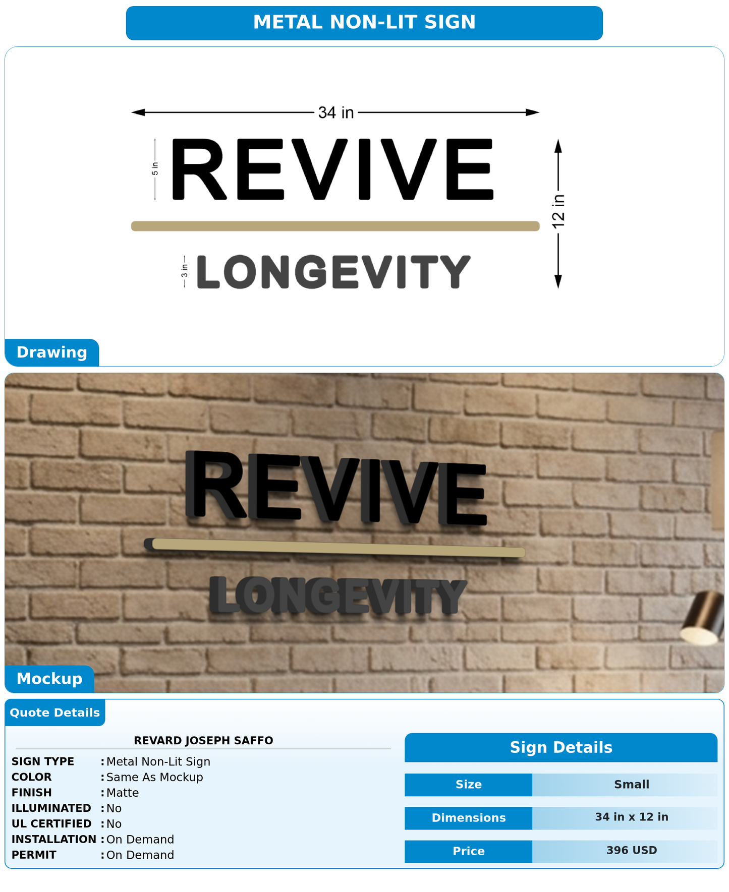 CUSTOM MOCKUP SIGN FOR Revard Joseph Saffo