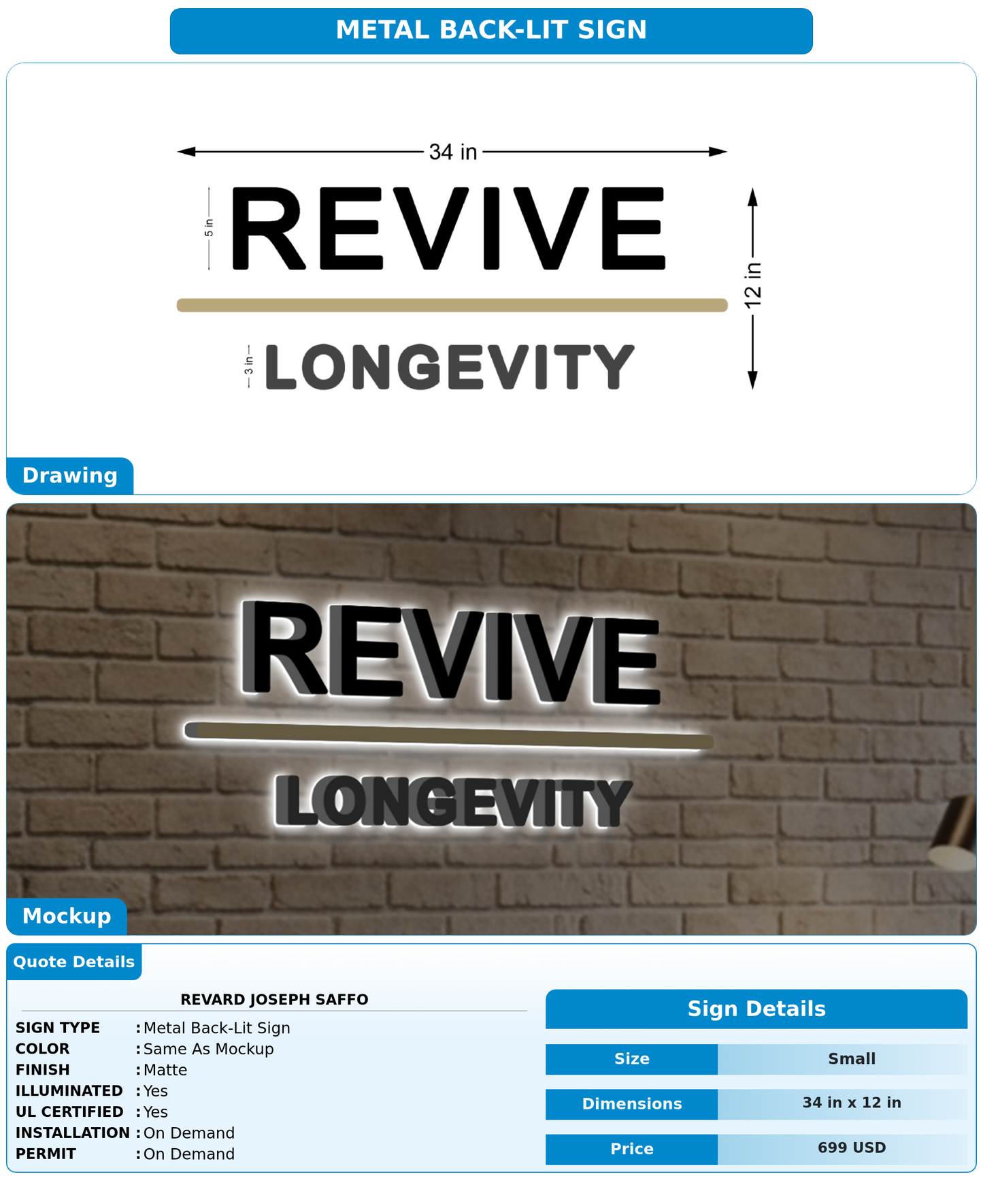 CUSTOM MOCKUP SIGN FOR Revard Joseph Saffo