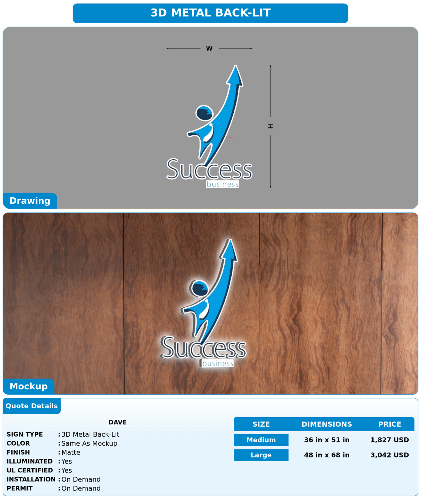 CUSTOM MOCKUP SIGN FOR Dave