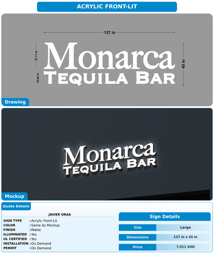 CUSTOM MOCKUP SIGN FOR Javier Oraa
