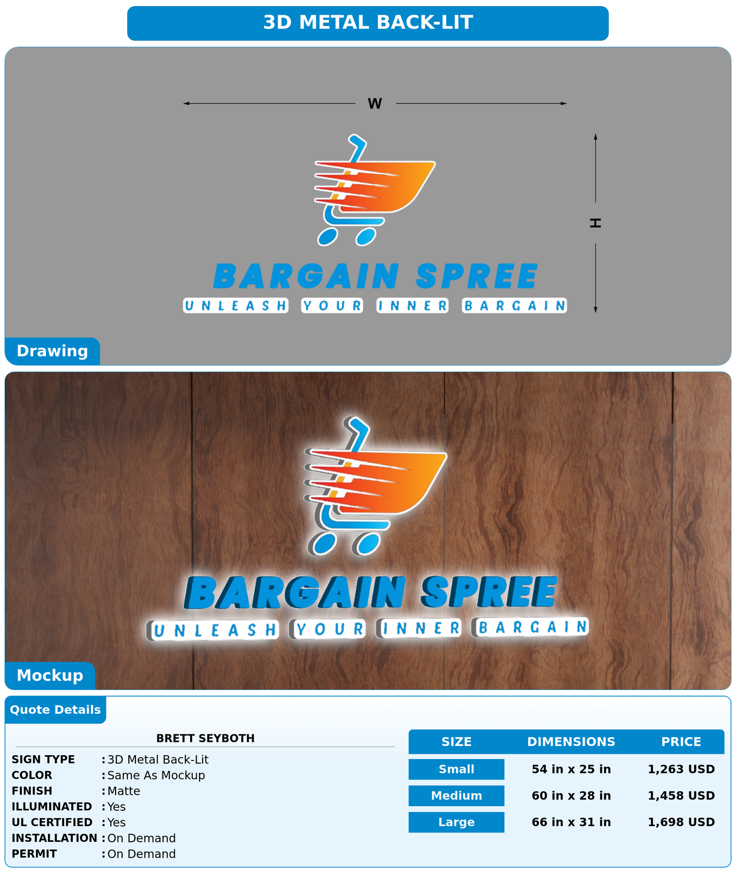 CUSTOM MOCKUP SIGN FOR Brett seyboth
