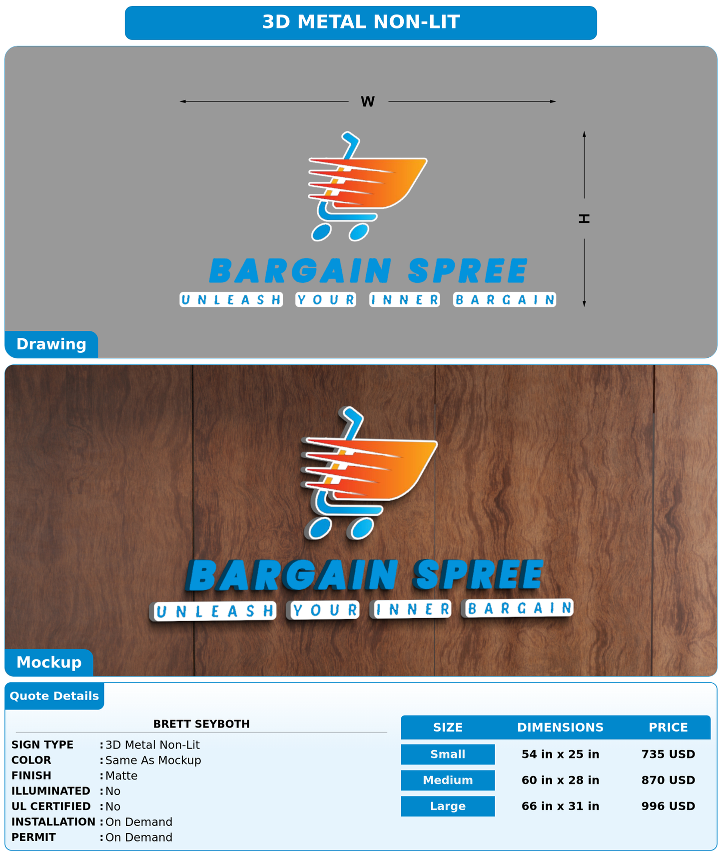 CUSTOM MOCKUP SIGN FOR Brett seyboth