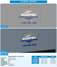 CUSTOM MOCKUP SIGN FOR RoadPro paving & site works