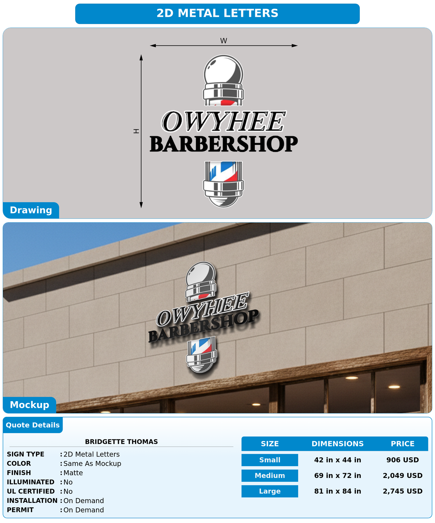 CUSTOM MOCKUP SIGN FOR Bridgette Thomas