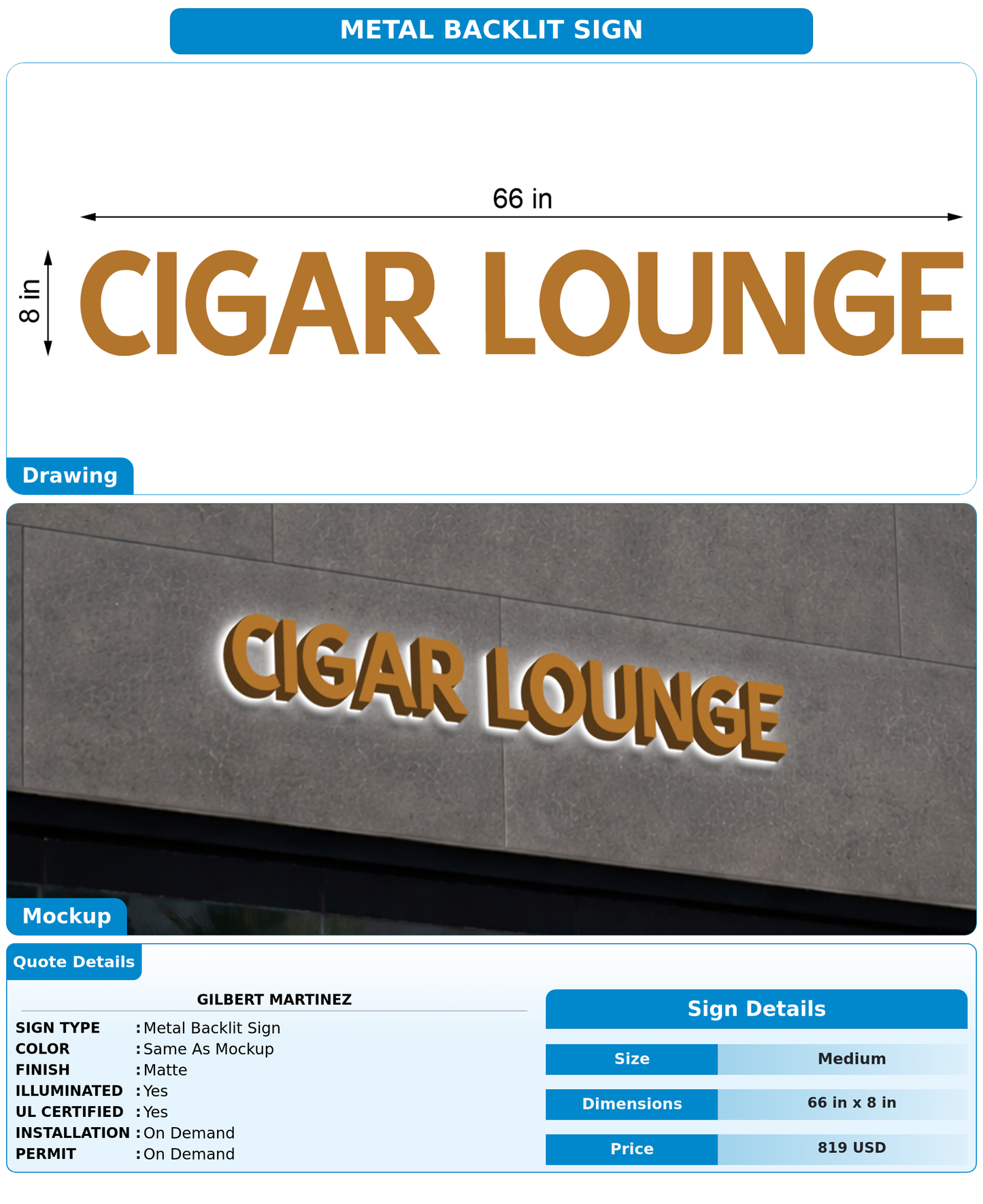 CUSTOM MOCKUP SIGN FOR Gilbert Martinez