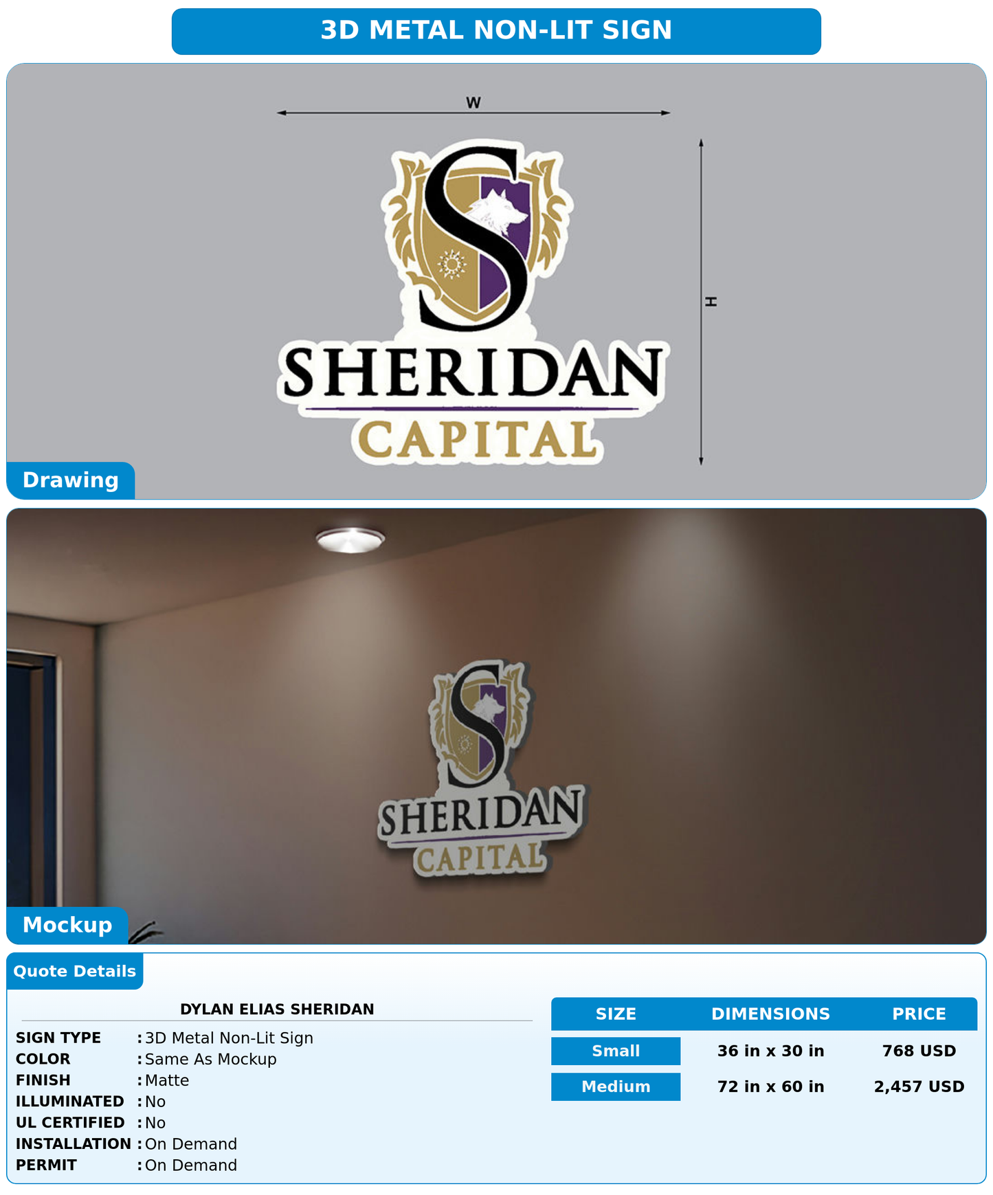 CUSTOM MOCKUP SIGN FOR Dylan Elias Sheridan