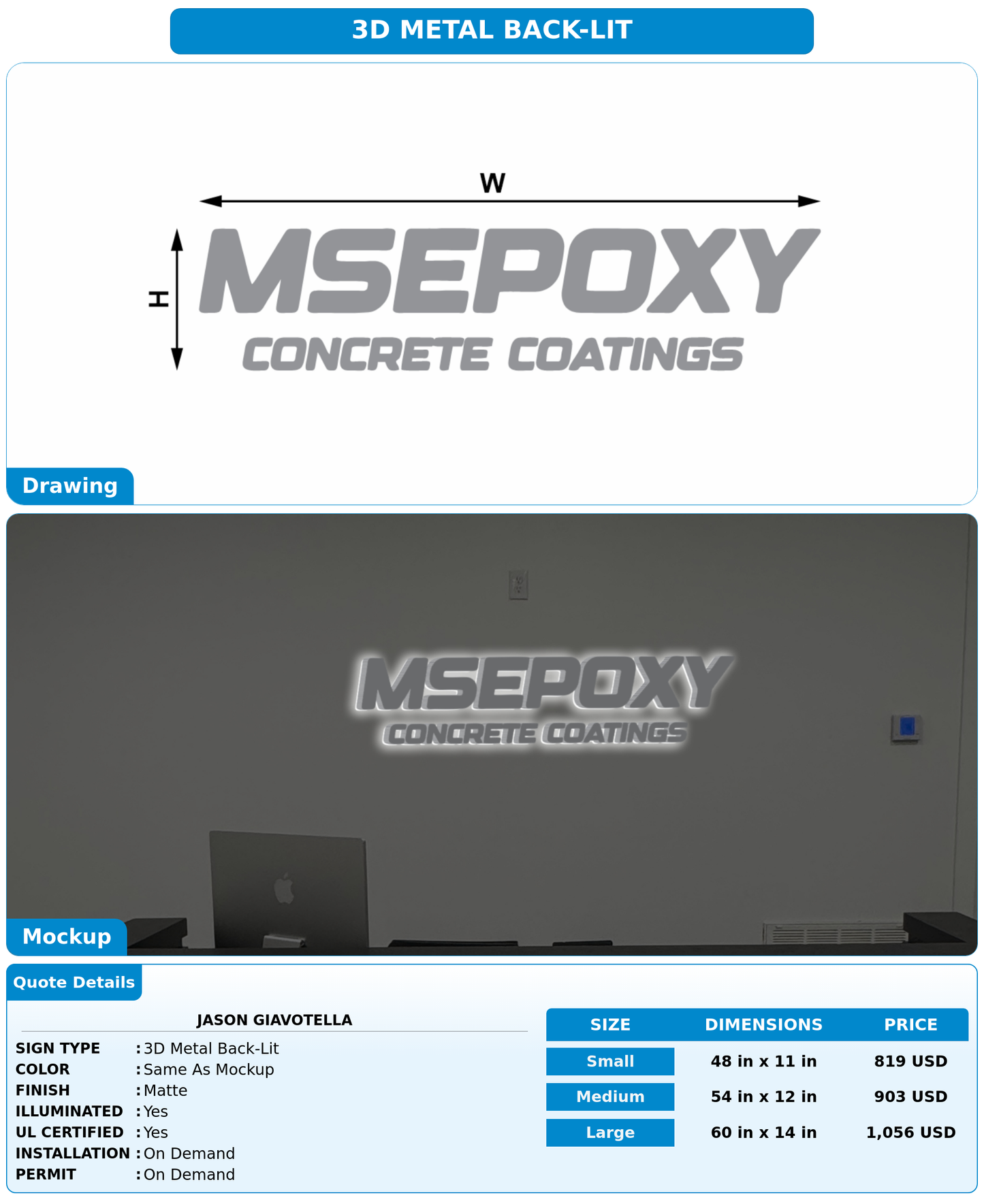 CUSTOM MOCKUP SIGN FOR Jason Giavotella
