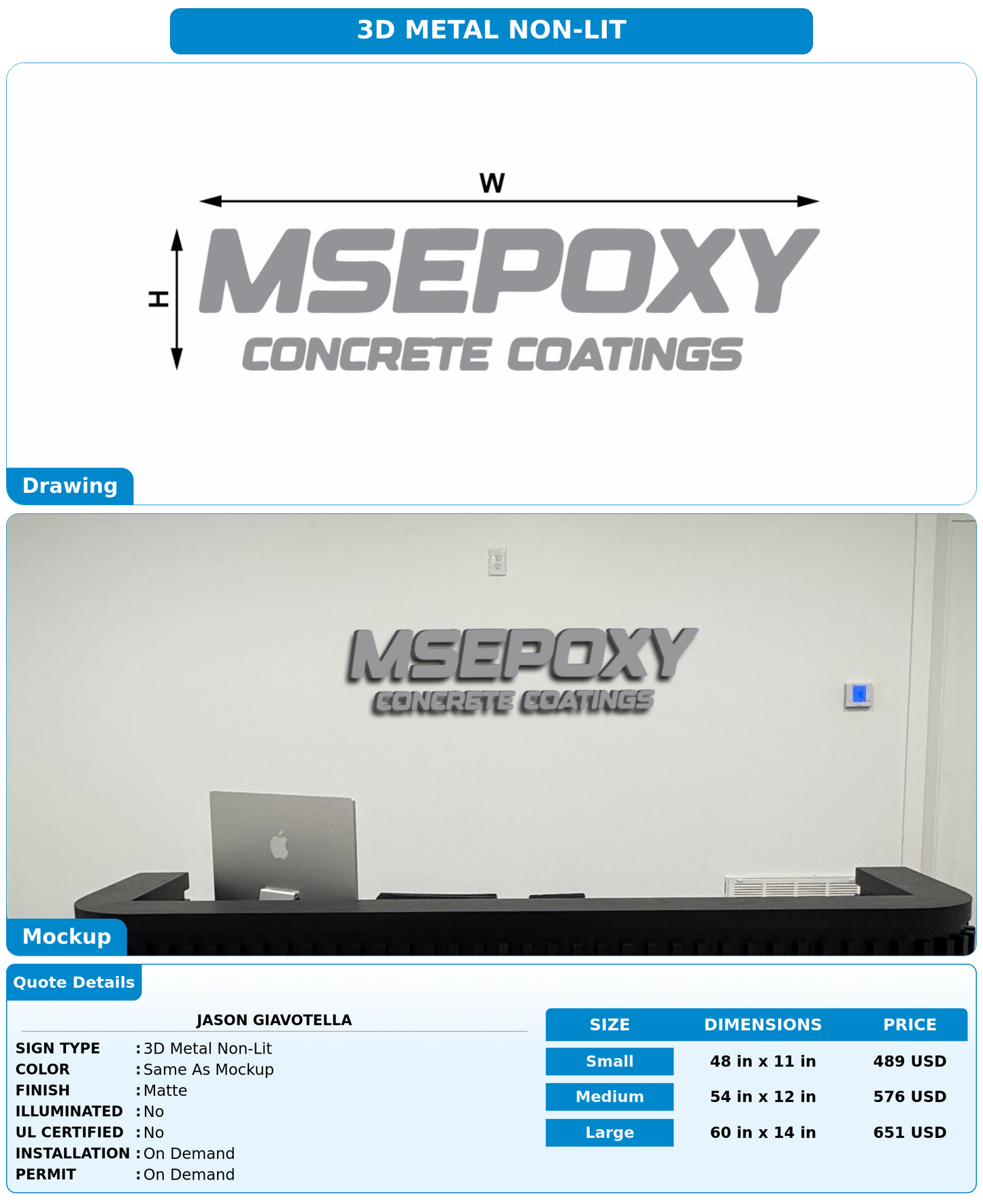 CUSTOM MOCKUP SIGN FOR Jason Giavotella