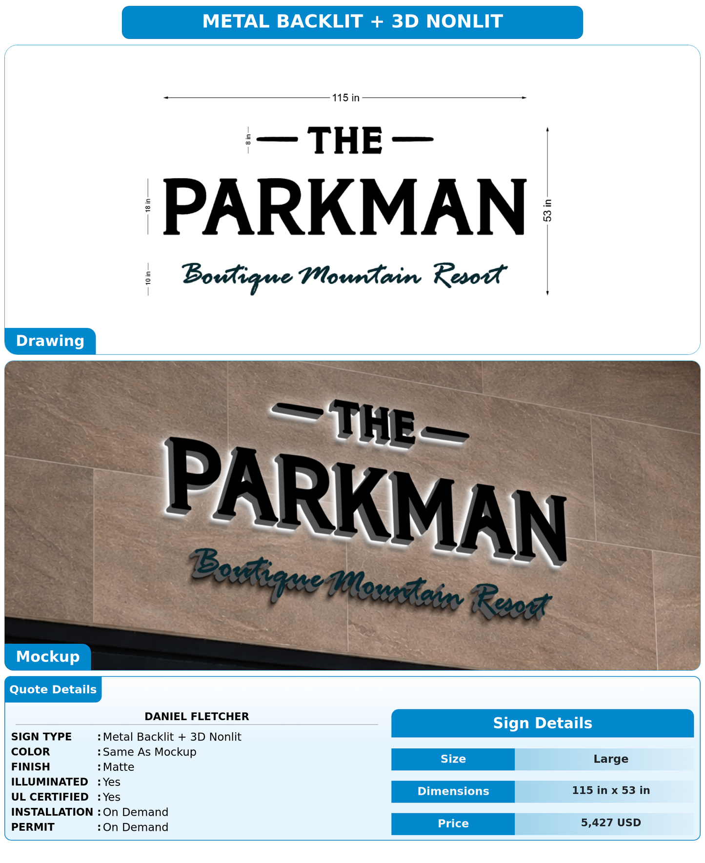 CUSTOM MOCKUP SIGN FOR Daniel Fletcher