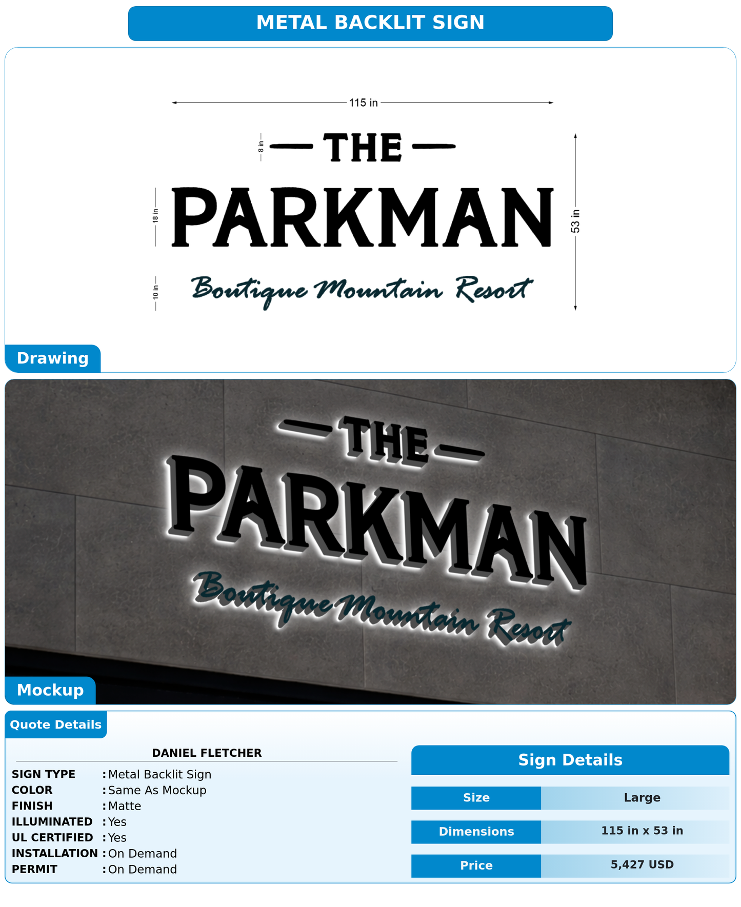 CUSTOM MOCKUP SIGN FOR Daniel Fletcher