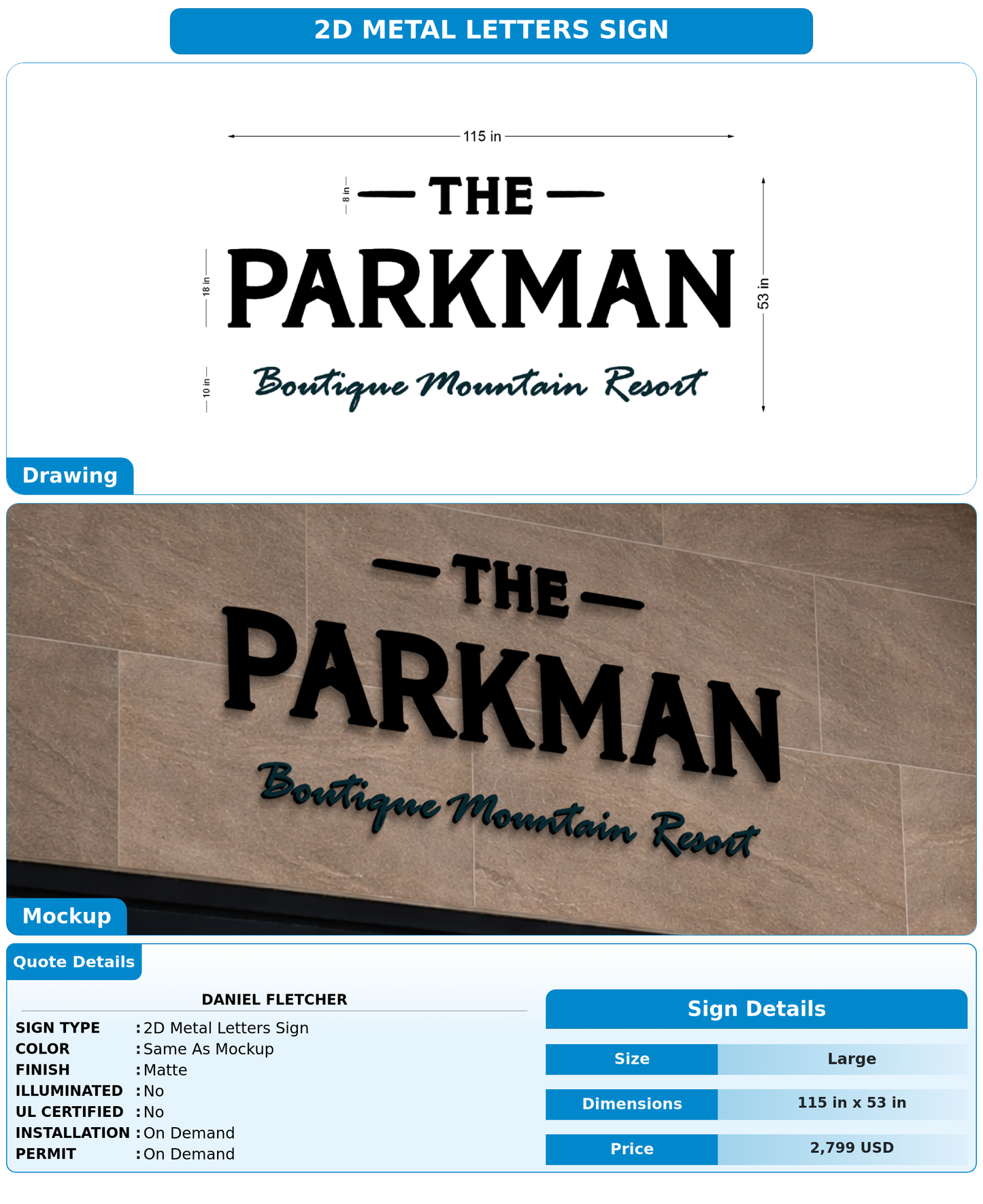CUSTOM MOCKUP SIGN FOR Daniel Fletcher