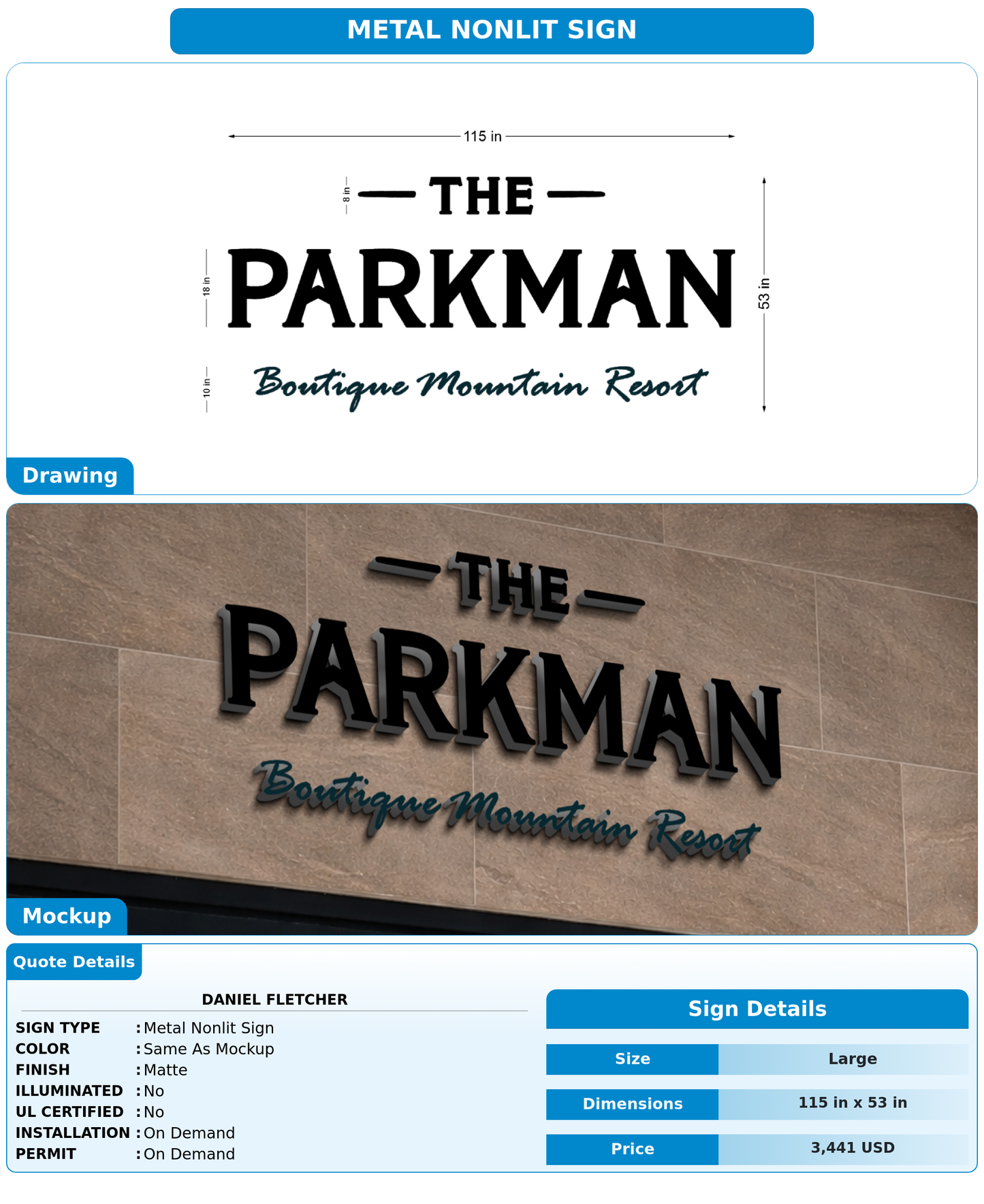 CUSTOM MOCKUP SIGN FOR Daniel Fletcher