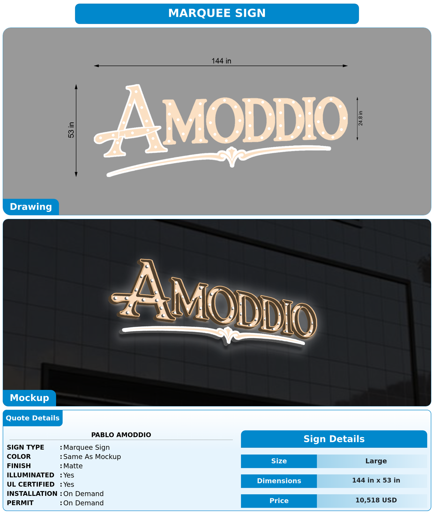 CUSTOM MOCKUP SIGN FOR Pablo Amoddio