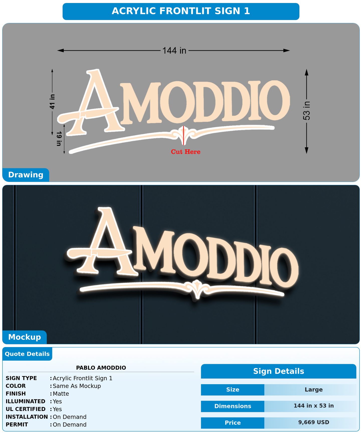 CUSTOM MOCKUP SIGN FOR Pablo Amoddio