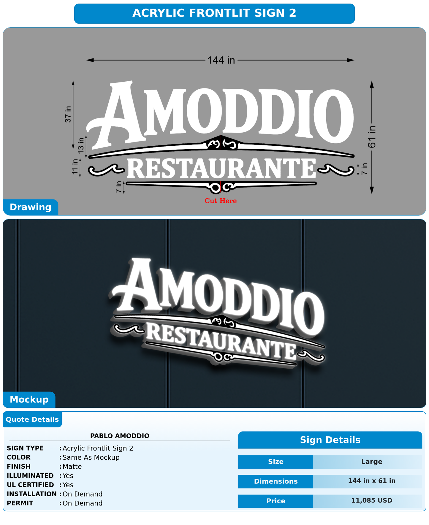 CUSTOM MOCKUP SIGN FOR Pablo Amoddio