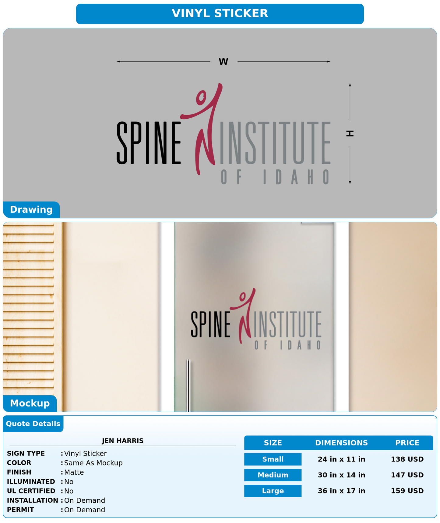 CUSTOM MOCKUP SIGN FOR Jen Harris