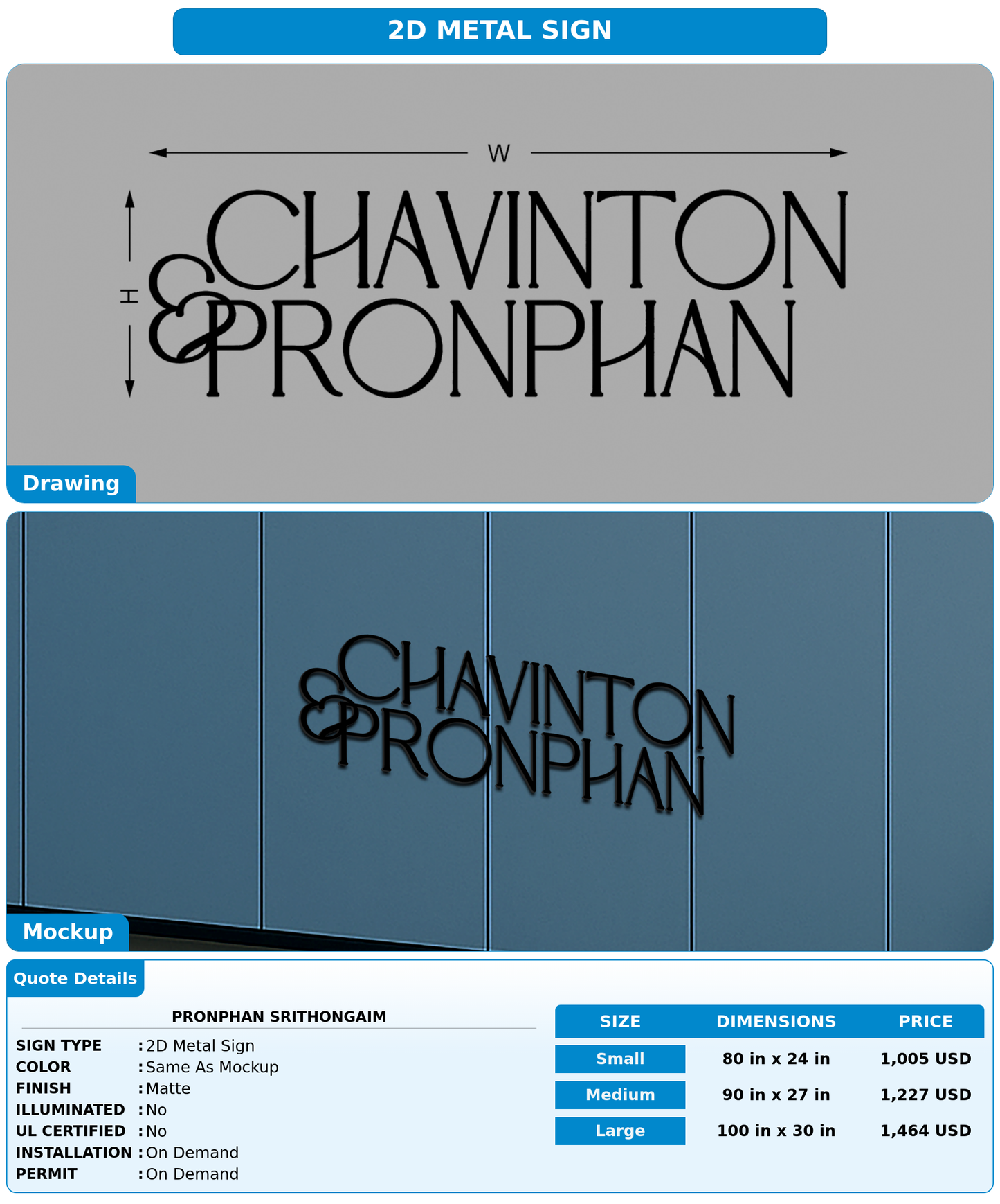 CUSTOM MOCKUP SIGN FOR Pronphan Srithongaim