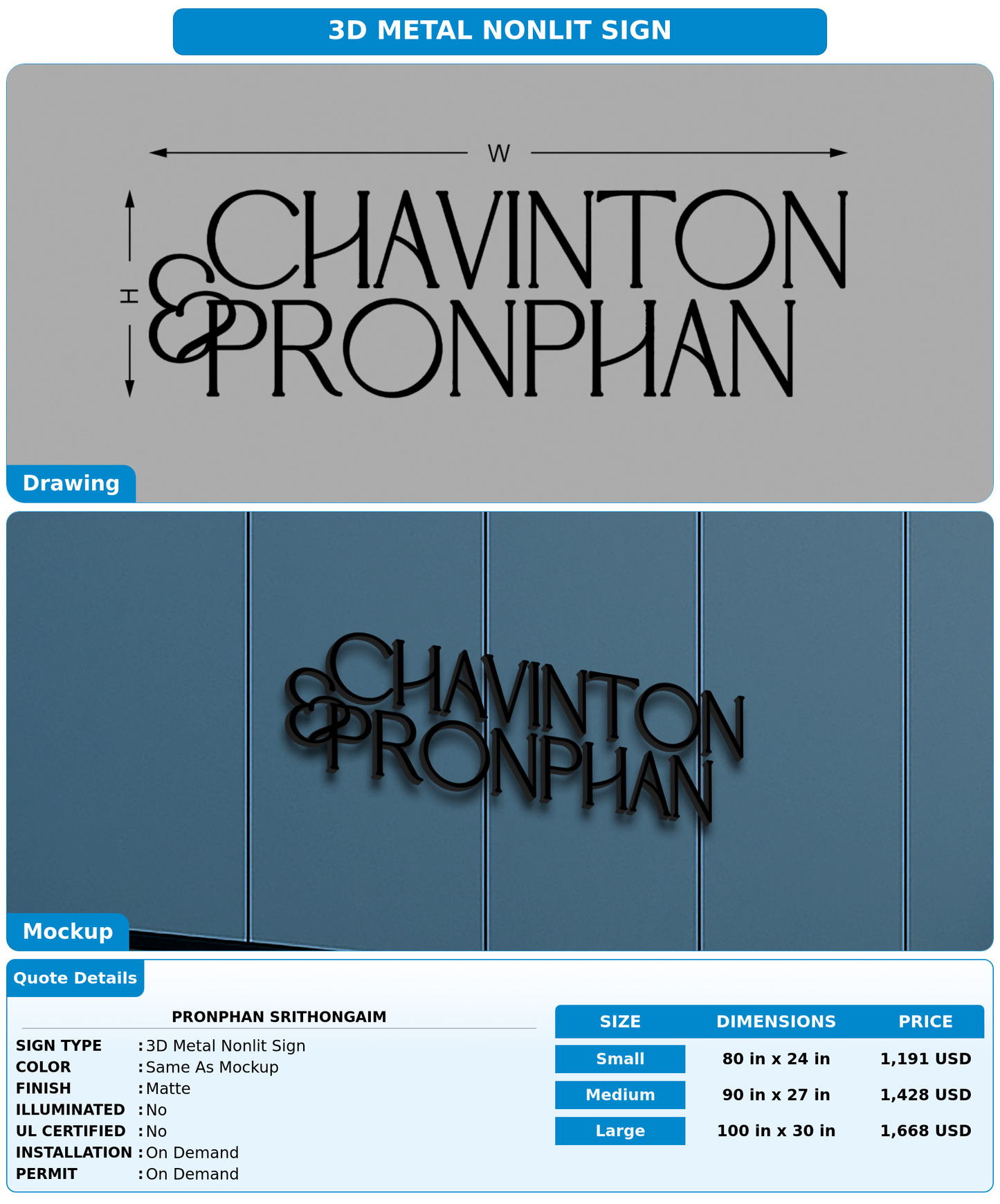 CUSTOM MOCKUP SIGN FOR Pronphan Srithongaim