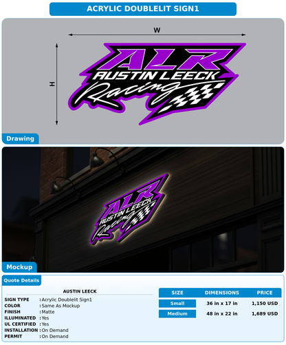 CUSTOM MOCKUP SIGN FOR Austin Leeck