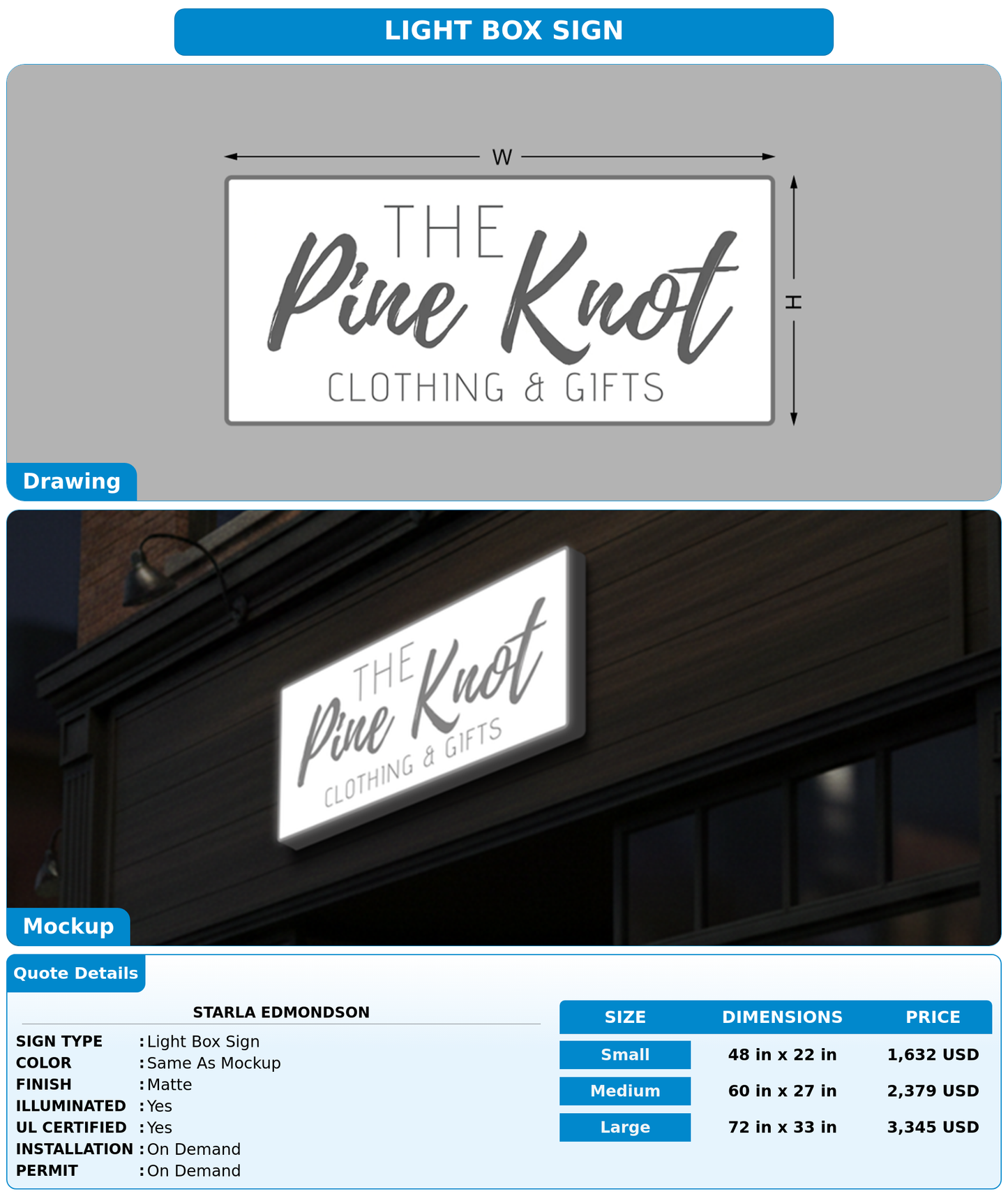 CUSTOM MOCKUP SIGN FOR Starla Edmondson