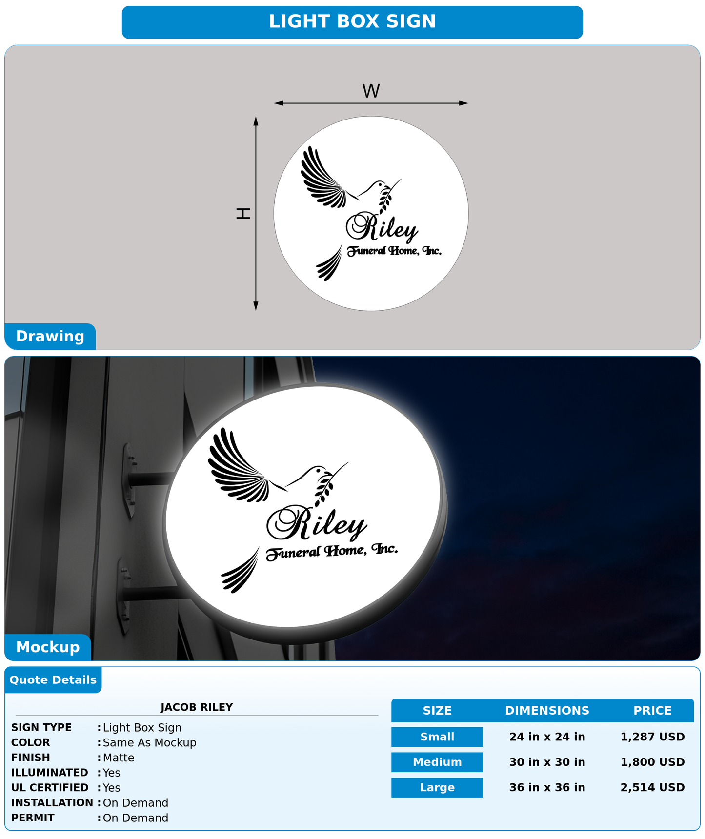 CUSTOM MOCKUP SIGN FOR Jacob Riley