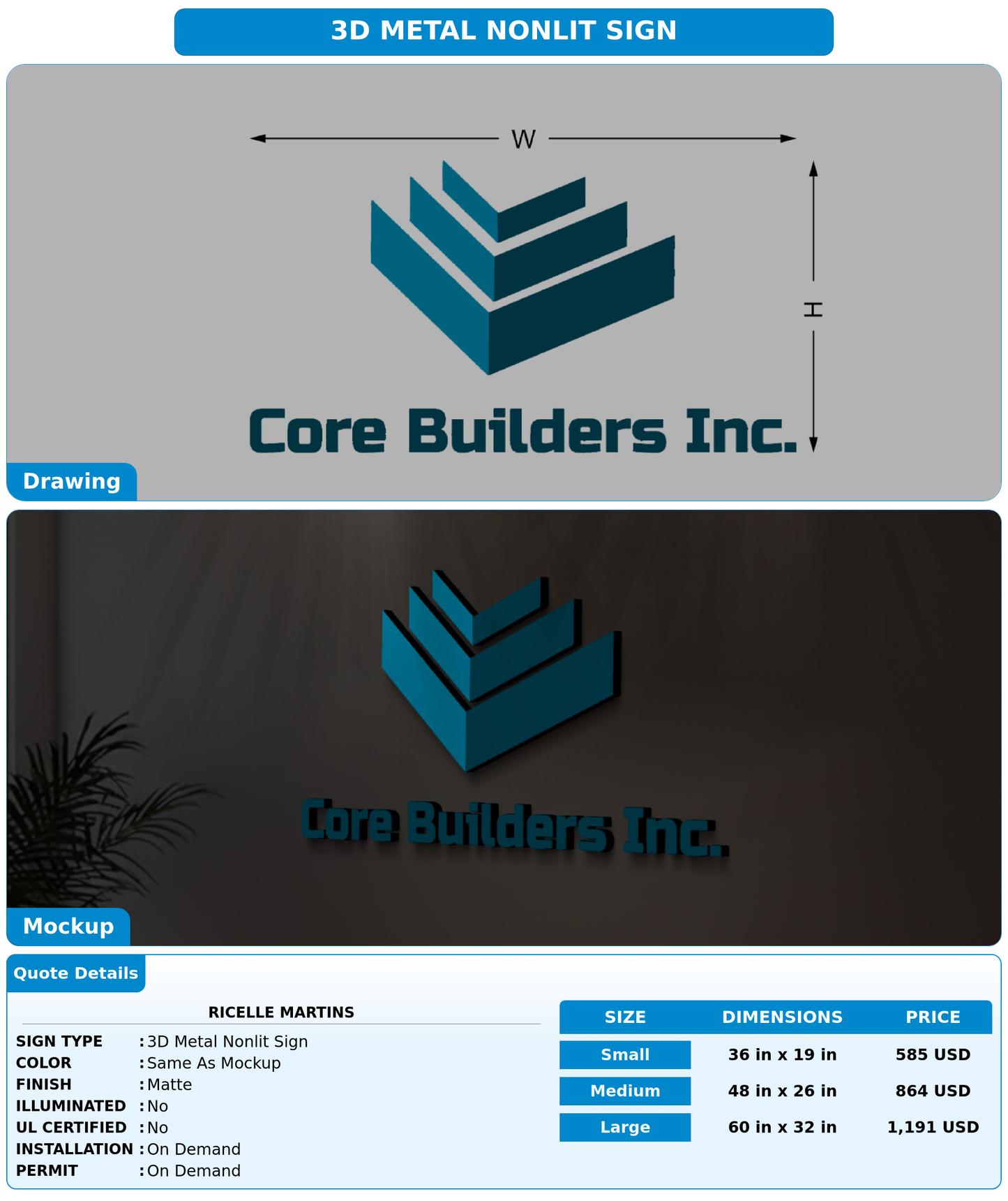 CUSTOM MOCKUP SIGN FOR Ricelle Martins