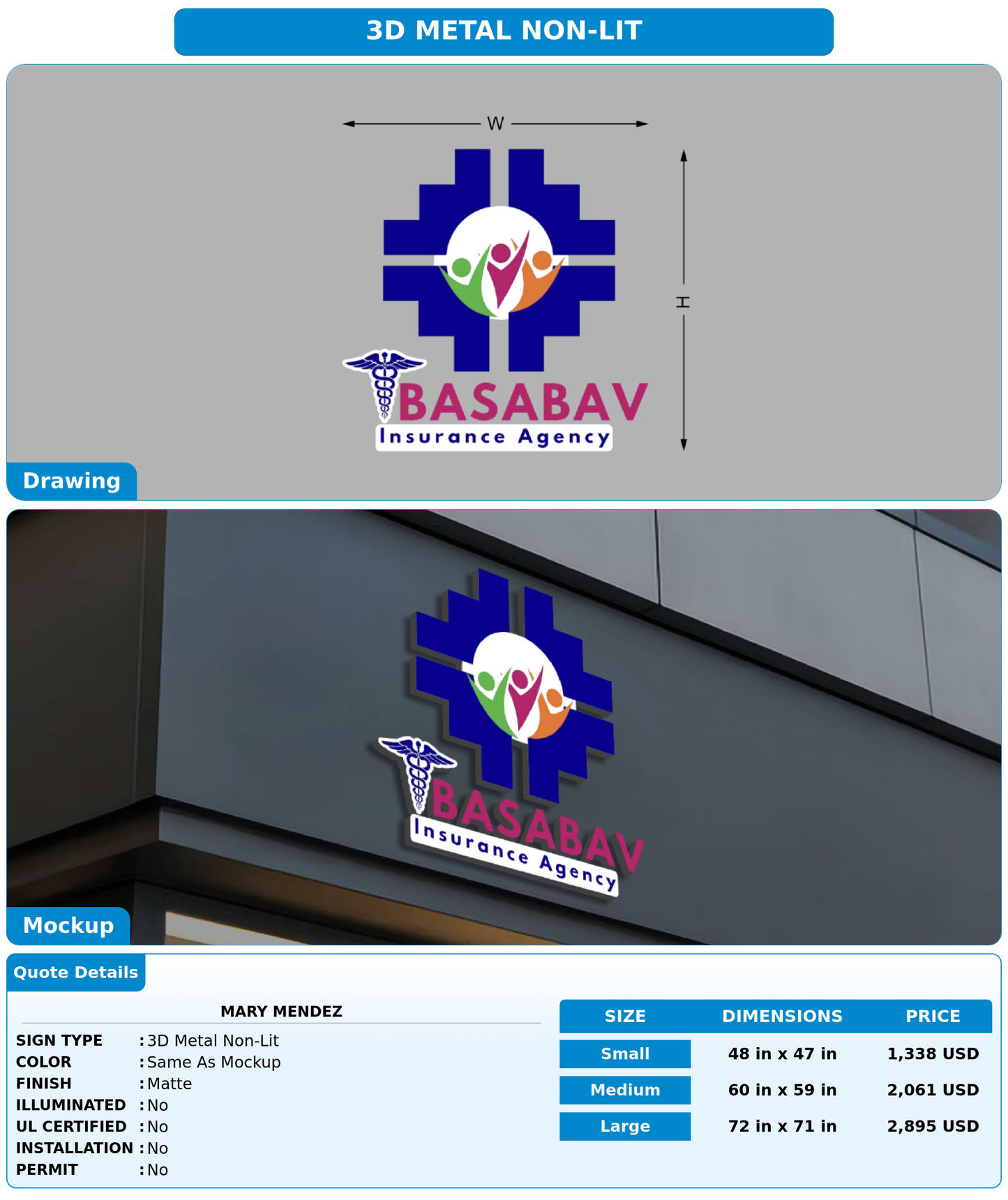 CUSTOM MOCKUP SIGN FOR mary mendez