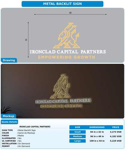 CUSTOM MOCKUP SIGN FOR IRONCLAD CAPITAL PARTNERS