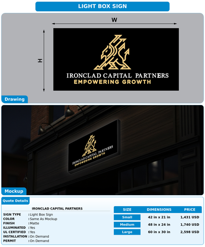 CUSTOM MOCKUP SIGN FOR IRONCLAD CAPITAL PARTNERS