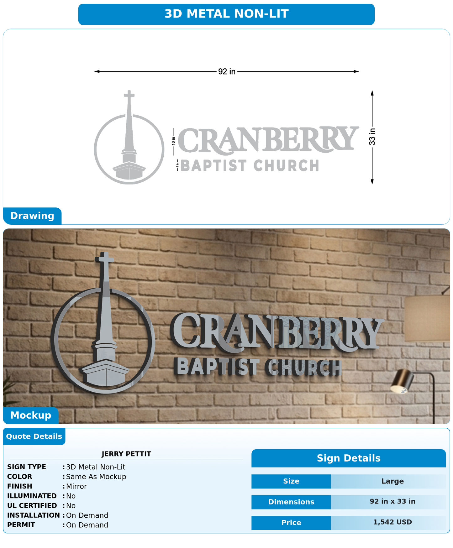 CUSTOM MOCKUP SIGN FOR Jerry Pettit