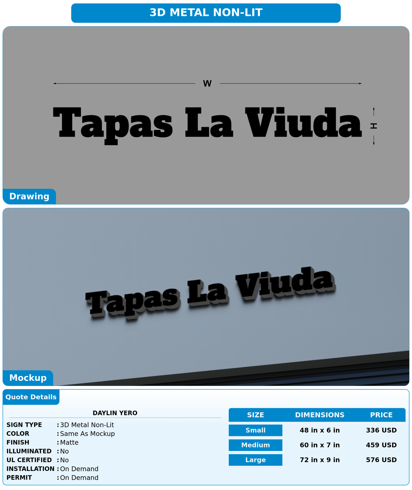 CUSTOM MOCKUP SIGN FOR Daylin yero