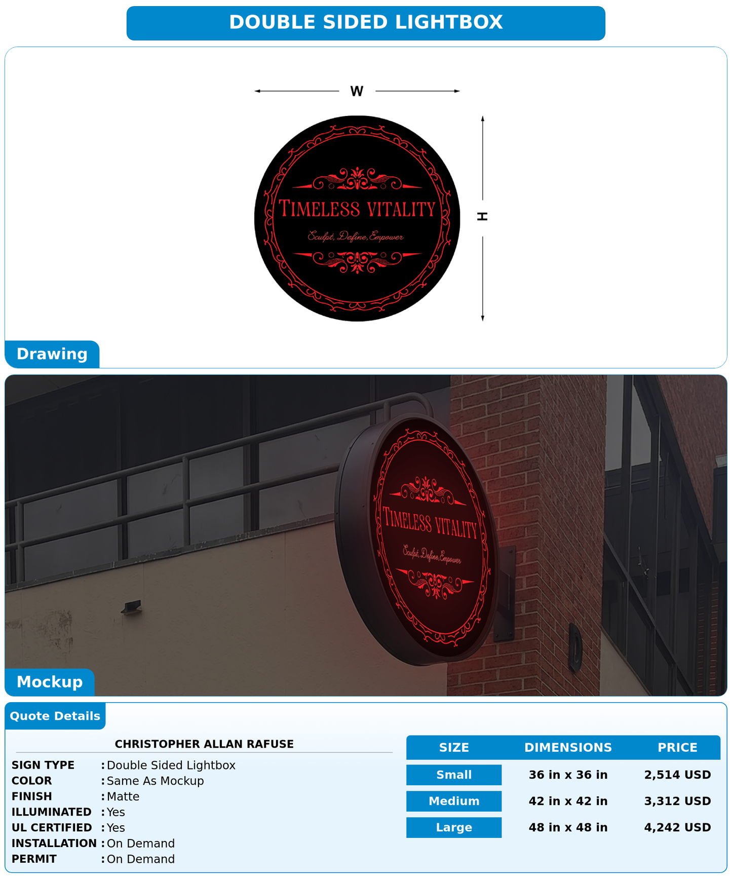 CUSTOM MOCKUP SIGN FOR Christopher Allan Rafuse