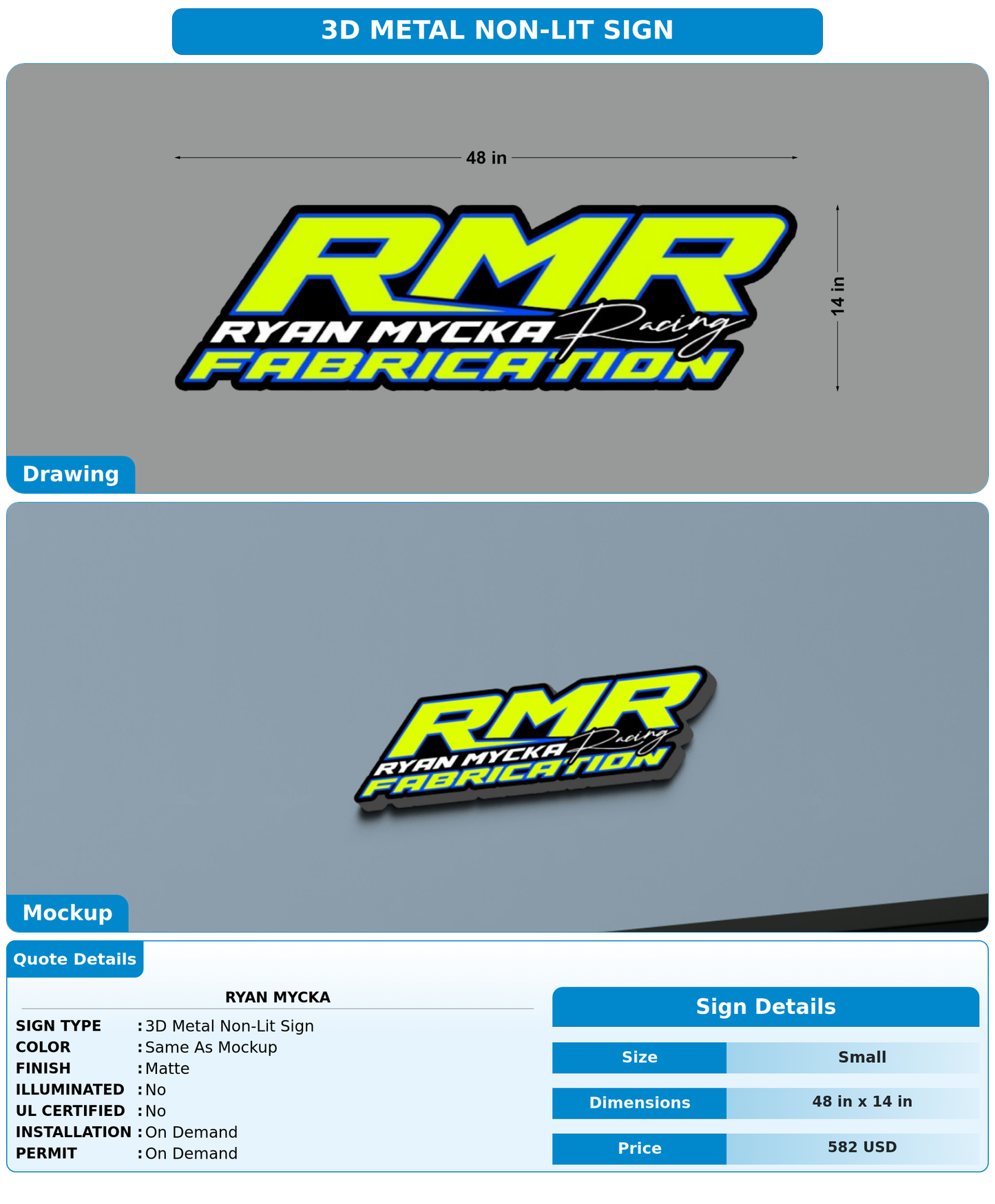 CUSTOM MOCKUP SIGN FOR Ryan Mycka