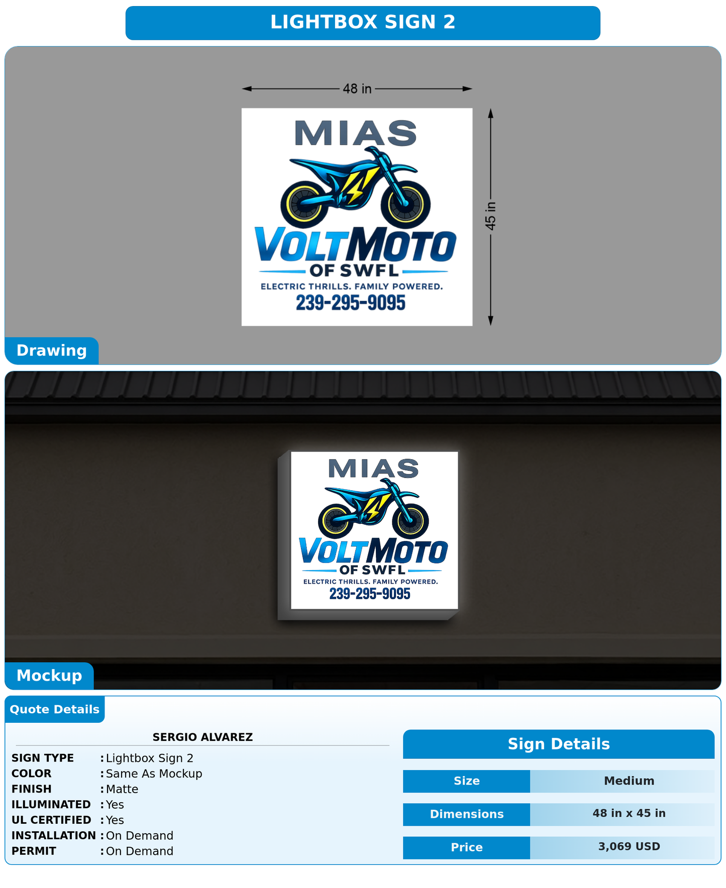 CUSTOM MOCKUP SIGN FOR SERGIO ALVAREZ