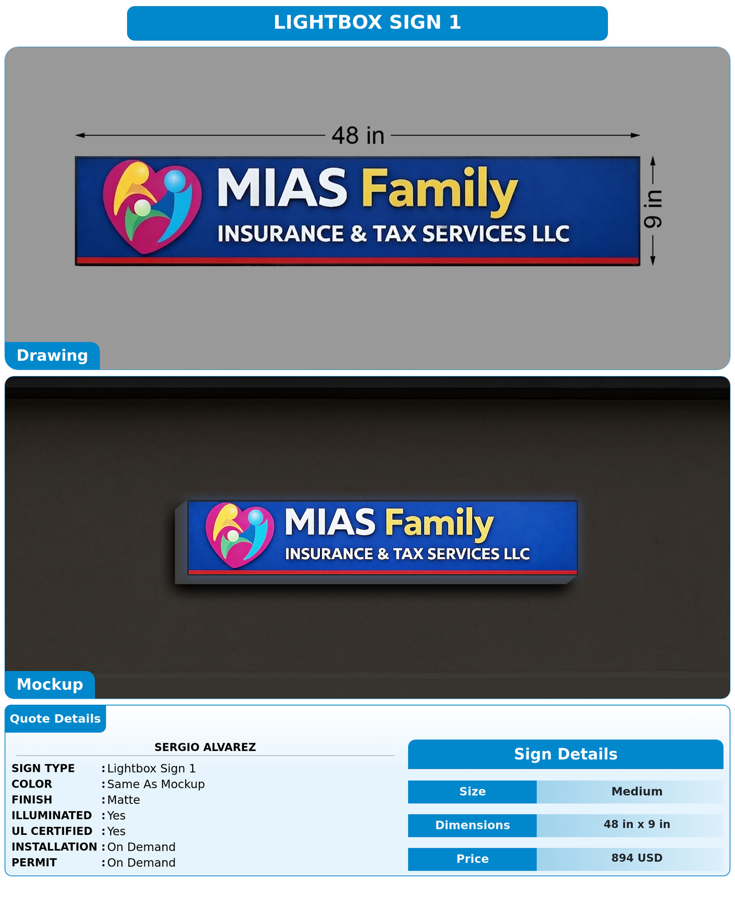 CUSTOM MOCKUP SIGN FOR SERGIO ALVAREZ