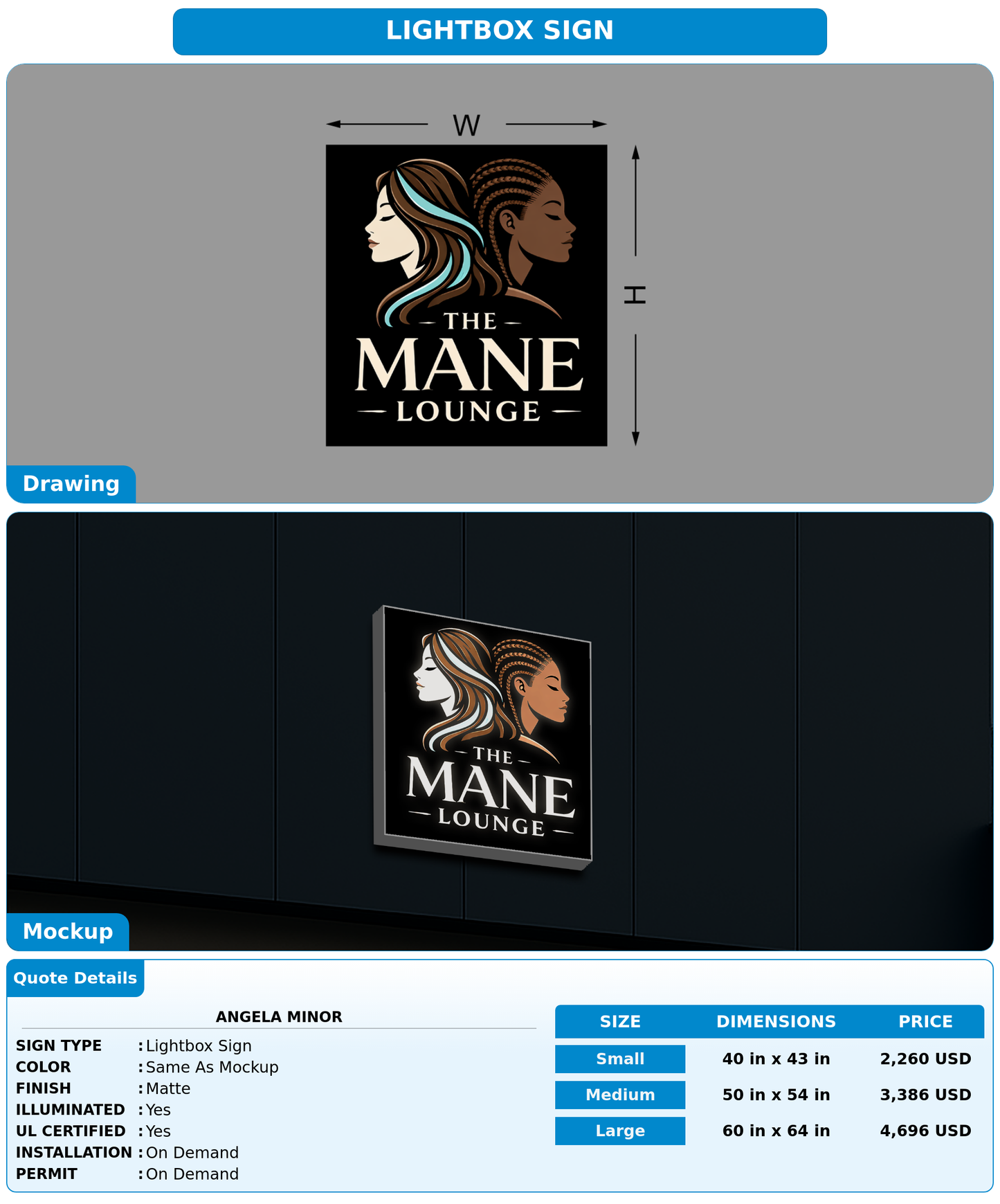 CUSTOM MOCKUP SIGN FOR Angela Minor