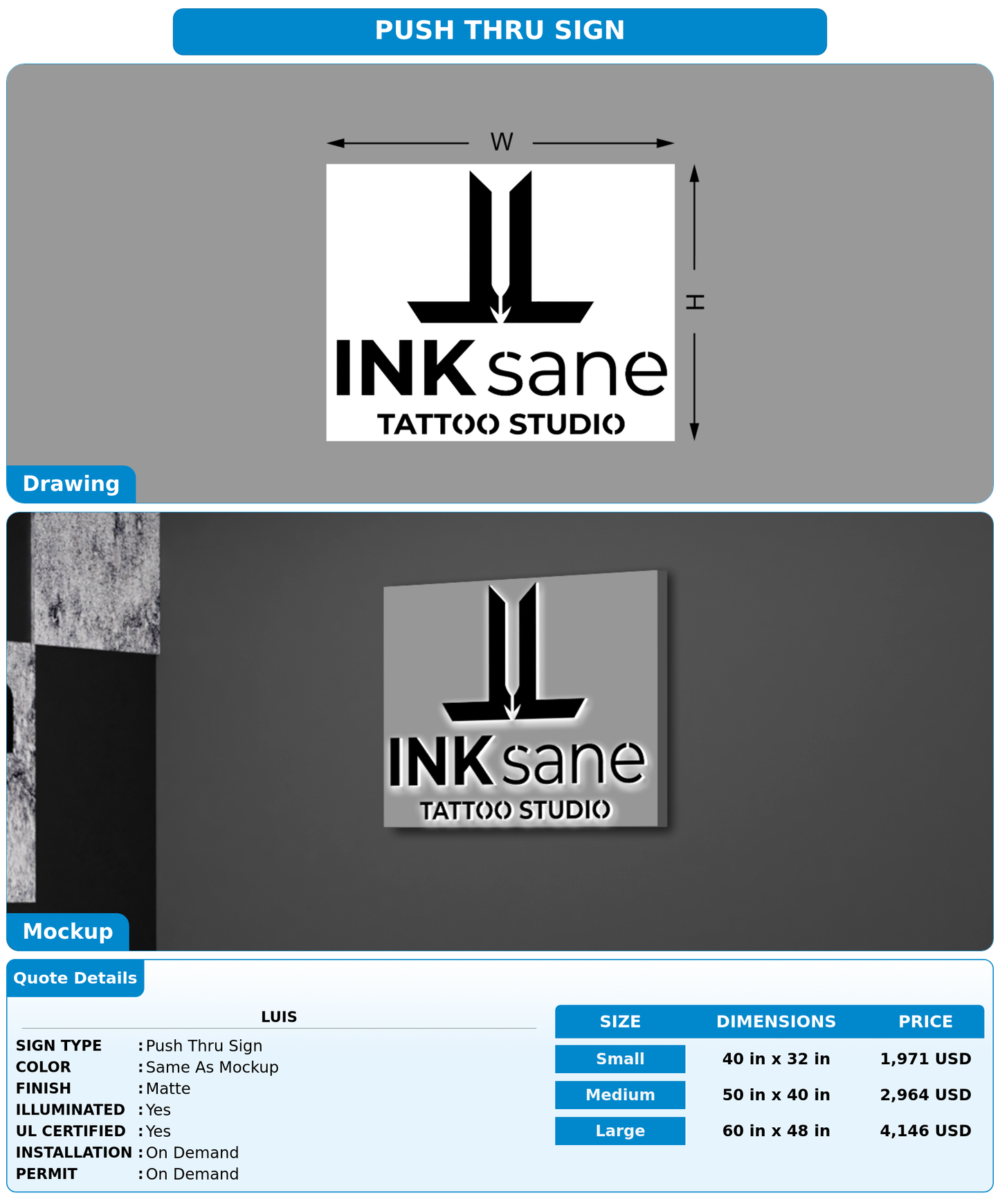 CUSTOM MOCKUP SIGN FOR Luis